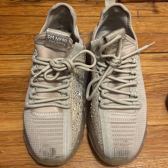 Steve Madden MAXIMA Blush Multi Textile Lace Up Sneakers with rhinestones NEW - Picture 7 of 11